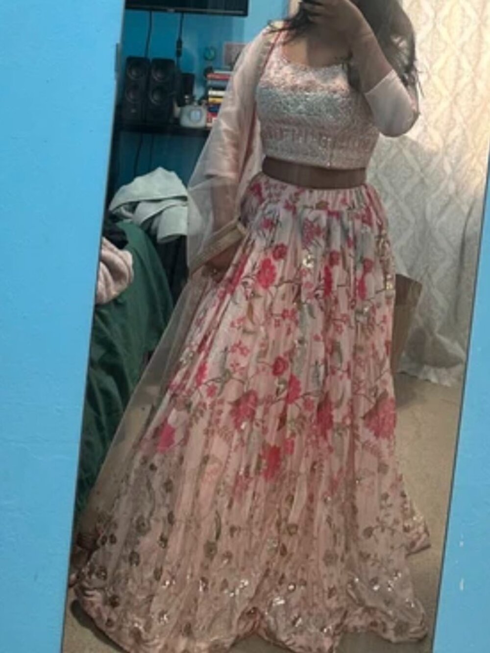 Pink floral Lehenga choli